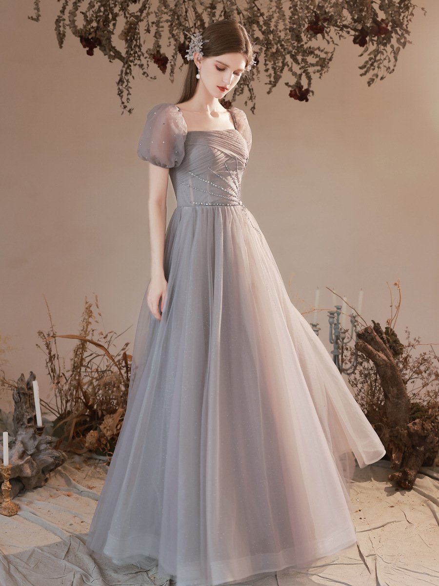 Bubble Sleeve Long Dress Fairy Dress - Image 2