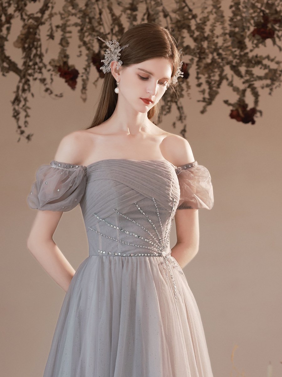 Bubble Sleeve Long Dress Fairy Dress - Image 5