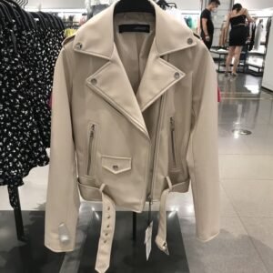 Faux leather biker jacket