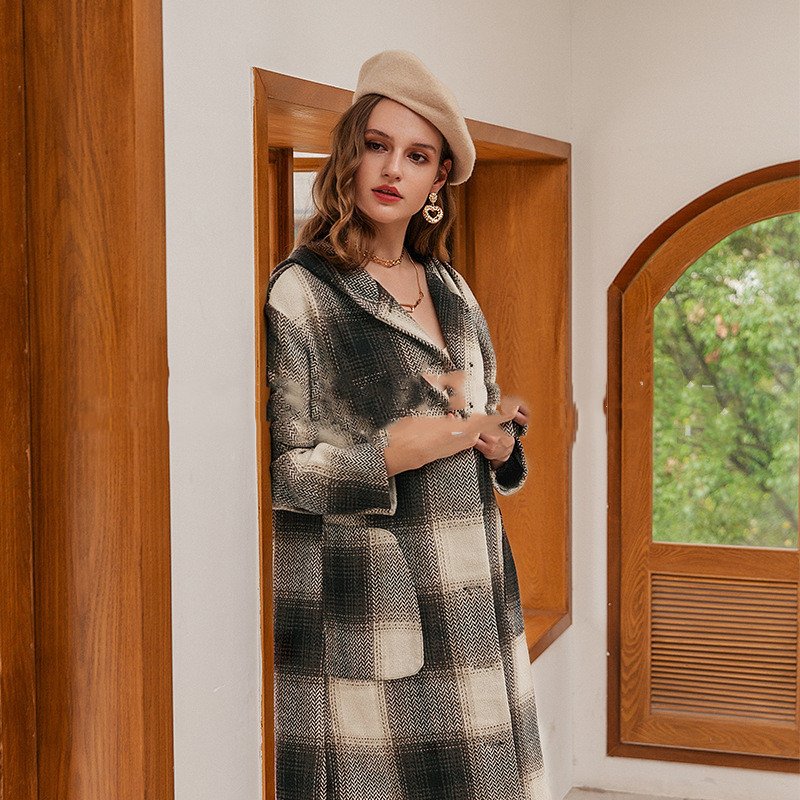 Long coat tartan coat - Image 2