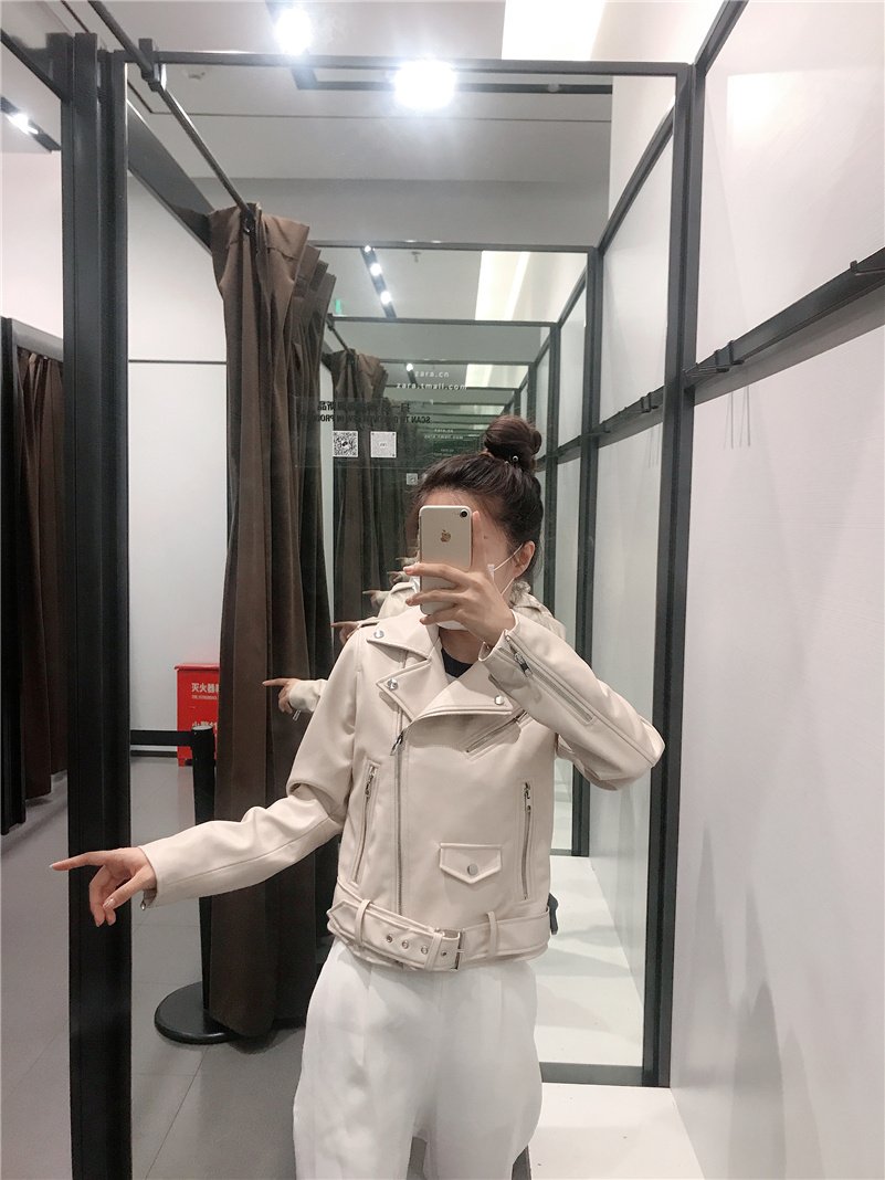 Faux leather biker jacket - Image 4