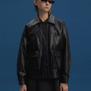 Leather biker jacket