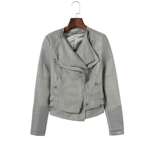 Spliced Faux Leather Suede Jacket Women Black Moto Coat Punk Camel Suede jaquetas couro Casaco chaquetas PU Slim Jacket - Image 4