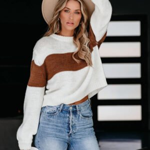 Stripe loose knit sweater