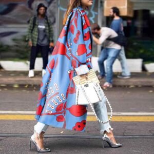Loose Printed Long Sleeve Coat Coat Women's