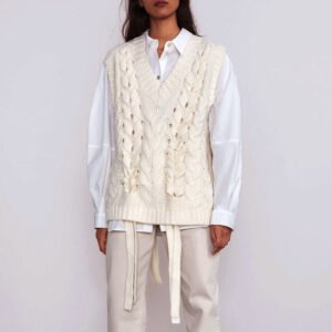 Woven twist knit vest