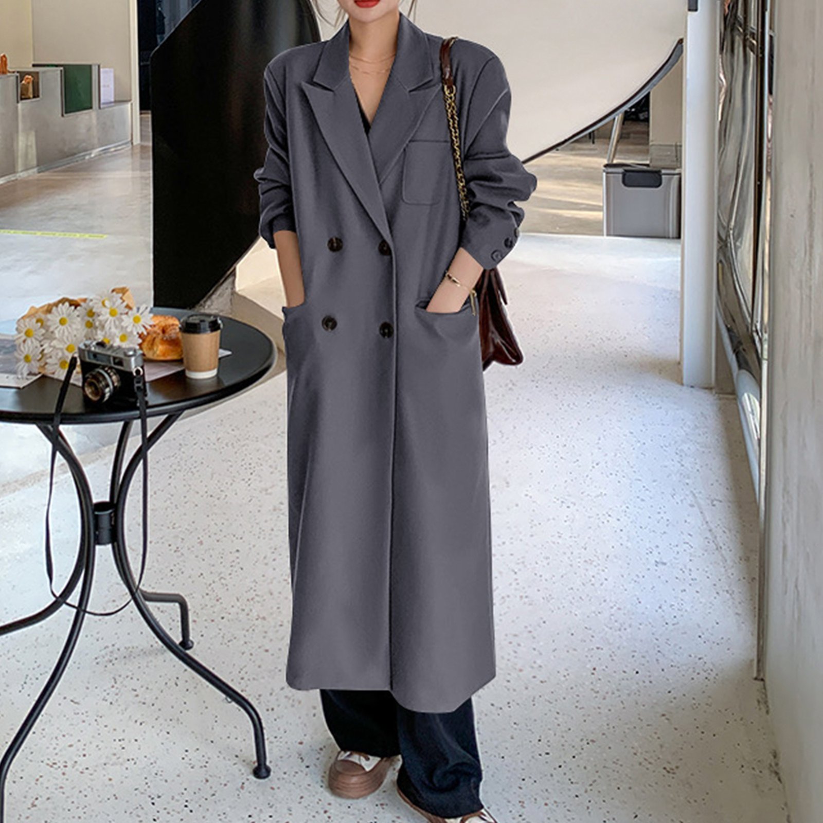 Womens Long Trench Coat, Classic Trench Coat, British Style Women's Coat Outerwear, Elegant Jacket For Women, Spring Clothing - Image 3